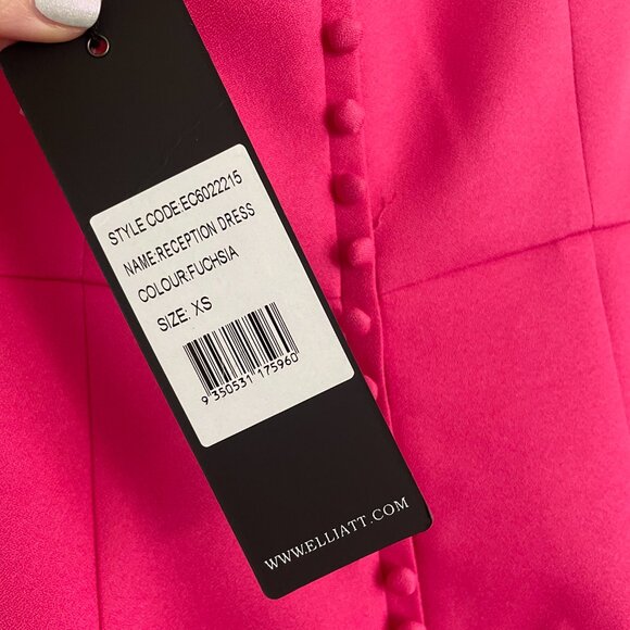 NWT ELLIATT Reception Strapless Pink Midi Dress Size XS Draped Ruffle Cocktail - Picture 8 of 9